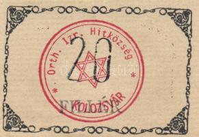 Kolozsvár ~1920. Orthodox Izraelita Hitközség 10f + 20f T:I,II