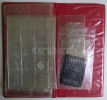 Egy nagy doboz (kb. 500 db) vegyes modern képeslap, közte műbőr fedelű berakók, ill. leporellók