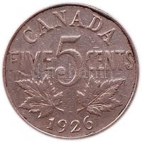 Kanada 1926. 5c Ni távoli &quot;6&quot; számjegy! T:2- RR! Canada 1926. 5 cents Nickel far &quot;6&quot; C:VF RARE! Krause 29.