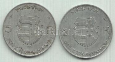 1947. 5Ft Ag "Kossuth" (2x) T:3