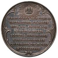 Osztrák-Magyar Monarchia 1888. december 2. "A numizmatikai társulat 40 éves évfordulója" A...