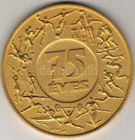 1963. "75 éves az MTK" nagyalakú aranyozott bronz emlékérem hozzávaló díszdobozban T:2