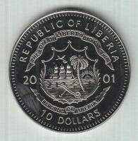 Libéria 2001. 10$ "Szabadság pillanatai-A lélek szabadsága i.e. 560-479." multicolor T:PP tanúsítvánnyal Liberia 2001. 10 Dollars "Moments of Freedom-Freedom of Mind - Buddha 560-479 BC" multicolor C:PP with certificate