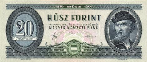 1980. 20Ft (4x) páronként egymás utáni sorszámmal T:II