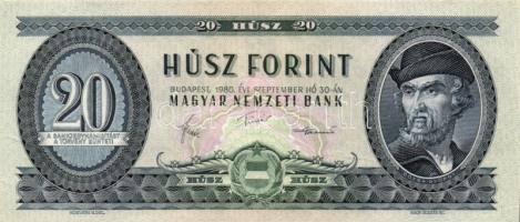 1980. 20Ft (4x) páronként egymás utáni sorszámmal T:II