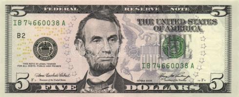 Amerikai Egyesült Államok 2006 5$ (2x) egymás utáni sorszámmal T:I
USA 2006. 5 Dollars (2x) seguenti...