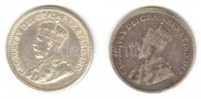 Kanada 1912. 5c Ag + 1919. 5c Ag "V. György" T:2,2-
Canada 1912. 5 cent Ag + 1919. 5 cent ...