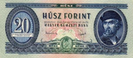1949. 20Ft előlapon átlós képeltolódás!!! T:I