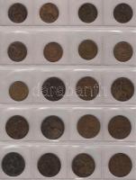Nagy-Britannia 1898-1966. 38db klf évszámú fémpénz 1/2p (9x), 1p (15x), 1Sh (8x), 2Sh (6x) T:II,III,...