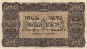 1923. 5000K "40 FILLÉR NEGYVEN FILLÉR" felülbélyegzéssel T:III (javítási nyom)