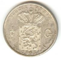 Holland Kelet India 1898. 1/4G Ag T:2 Netherlands East Indies 1898. 1/4 Gulden Ag C:XF