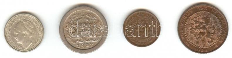 Hollandia 1906. 1c + 1907. 5c + 1909. 1/2c + 1935. 10c Ag "Vilhelmina" T:2
Netherlands 190...