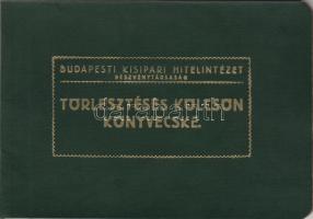 1931 Budapesti Kisipari Hitelszövetkezet Rt. Törlesztéses kölcsön könyvecske 500 Font kölcsönről, bevételi bizonylatokkal