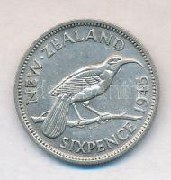 Új-Zéland 1945. 6p Ag "VI. György" T:2
New Zealand 1945. 6 pence Ag "George VI" ...