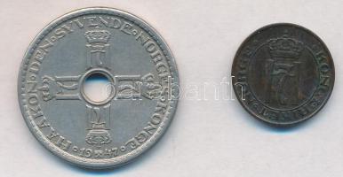 Norvégia 1910. 1ö + 1947. 1K T:2
Norway 1910. 1 Ore + 1947. 1 Krone C:XF