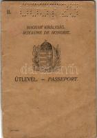 1928 Fényképes útlevél okmány- és vízumbélyegekkel