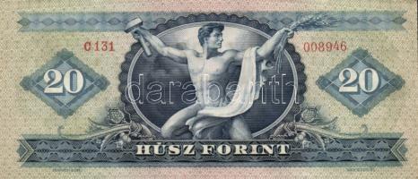 1957. 20Ft (2x) egymásutáni sorszámmal T:II (hajtatlanok!)