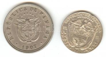 Panama 1907. 2 1/2c + 1947. 1/10B Ag T:2,2-
Panama 1988. 2 1/2 centesimos + 1947. 1/10 Balboa Ag C:X...