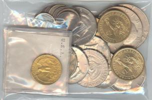 Amerikai Egyesült Államok vegyes pénztétel, közte ezüstökkel, összesen 27db T:vegyes
USA mixed coins...