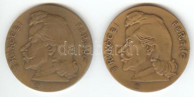 Madarassy Walter (1909-1994) 1976. &quot;II. Rákóczi Ferenc&quot; (2x) Br emlékérem (42mm) T:1-