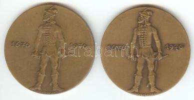 Madarassy Walter (1909-1994) 1976. "II. Rákóczi Ferenc" (2x) Br emlékérem (42mm) T:1-