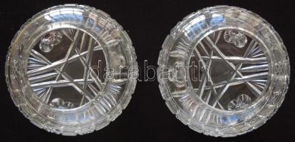 2 db kristály tálka lábakon / 
Chrystal dishes d: 14 cm
