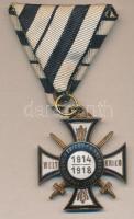 Poroszország 1914-1918. Frontharcos Háborús Kereszt kardokkal kitüntetés mellszalaggal, zománcozva T:2-  Prussia 1914-1918. War Cross with swords and with ribbon, enamelled C:VF