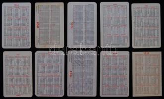 10db klf régi magyar kártyanaptár