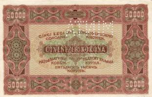 1923. 50.000K piros "0" szériás "Minta" lyukasztással T:I RR!!