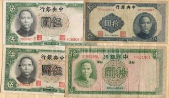 Kína 47db bankjegy, kevés duplával, régi és új, többnyire hajtatlan! T:I,II,III