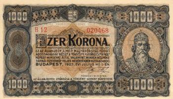 1923. 1000K "Magyar Pénzjegy.." nyomdajellel T:I