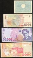 Románia 1945. 100L + 1946. 100.000L + 1952. 5L + 1996-98. 5000L + 50.000L + 100.000L T:II,II-,III
Ro...