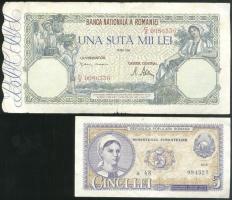 Románia 1945. 100L + 1946. 100.000L + 1952. 5L + 1996-98. 5000L + 50.000L + 100.000L T:II,II-,III
Ro...