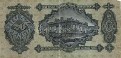 1930. 20P + 100P hamis nyilas felülbélyegzéssel + 1932. 50P hamis nyilaskereszt felülbélyegzéssel T:...