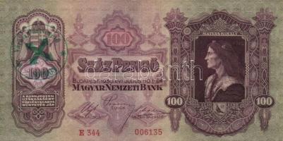 1930. 20P + 100P hamis nyilas felülbélyegzéssel + 1932. 50P hamis nyilaskereszt felülbélyegzéssel T:...