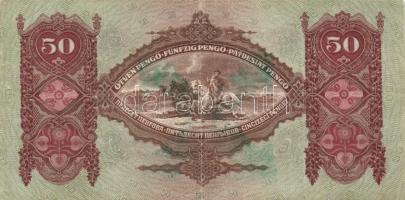 1930. 20P + 100P hamis nyilas felülbélyegzéssel + 1932. 50P hamis nyilaskereszt felülbélyegzéssel T:...