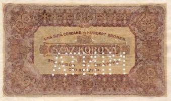 1923. 100K "Minta" lyukasztással T:III-IV (vasalt) R!