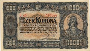 1923. 1000K nyomdajel nélkül T:I