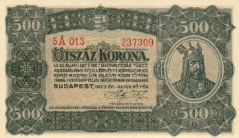 1923. 500K nyomdajel nélkül T:I