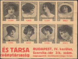 ~1935. Török és Társa Bankház Részvénytársaság által forgalmazott "Szépségverseny sorsjegy&quot...