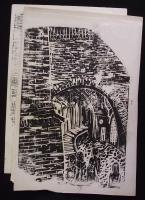 Jelzés nélkül: 2 linómetszet 10db vegyes minőségű nyomatban 21,5x30,5cm