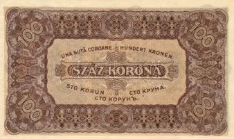 1923. 100K festékfoltokkal, nyomdajel nélkül T:II+