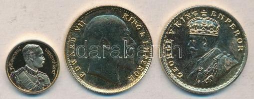 Kambodzsa DN. "Lon Nol miniszter / Angkor-Vat templom" aranyozott emlékérem (29mm) + Brit ...