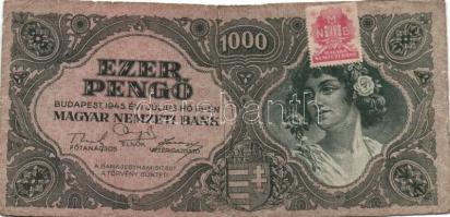 1945. 1000P bélyeggel (19x) T:II,III