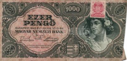 1945. 1000P bélyeggel (19x) T:II,III