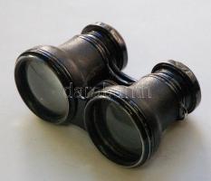 cca 1900 Libal Anton Budapest: bőr borítású színházi látcső saját bőr tokjában, javításra szorul /
T...