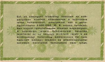 1946. 50.000AP vékony vízjeles papíron sorszám nélkül (10x) T:I,I-