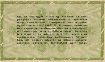 1946. 50.000AP vékony vízjeles papíron sorszám nélkül (10x) T:I,I-