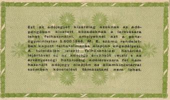 1946. 50.000AP vékony vízjeles papíron sorszám nélkül (10x) T:I,I-