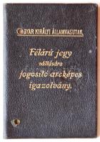 1931 Fényképes félárú vasúti igazolvány